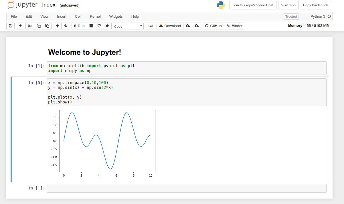 Jupyter Notebook の画面